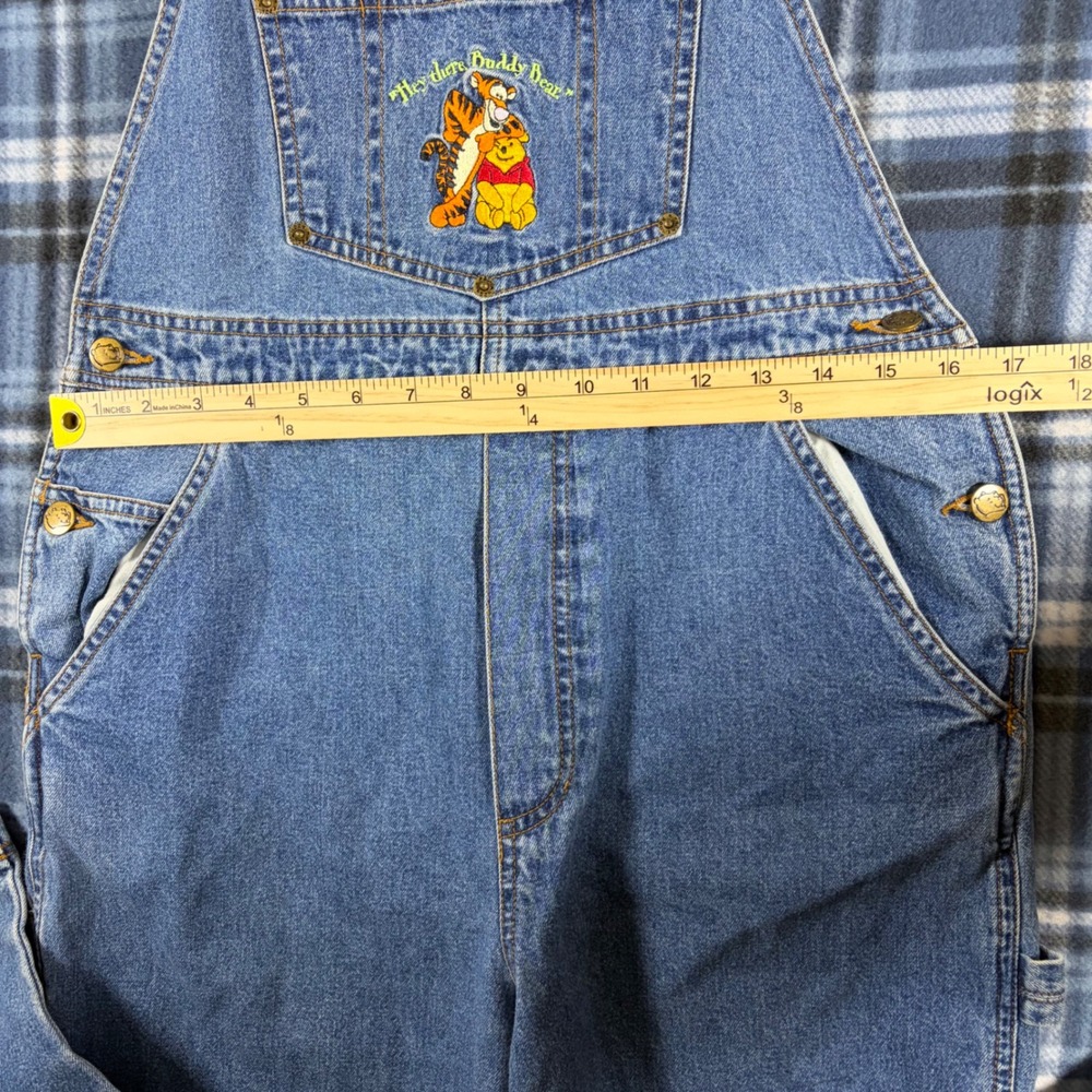 Vintage Disney Winnie the Pooh Tigger Denim Overalls Medium Blue Cotton Blitzz - Picture 5 of 8